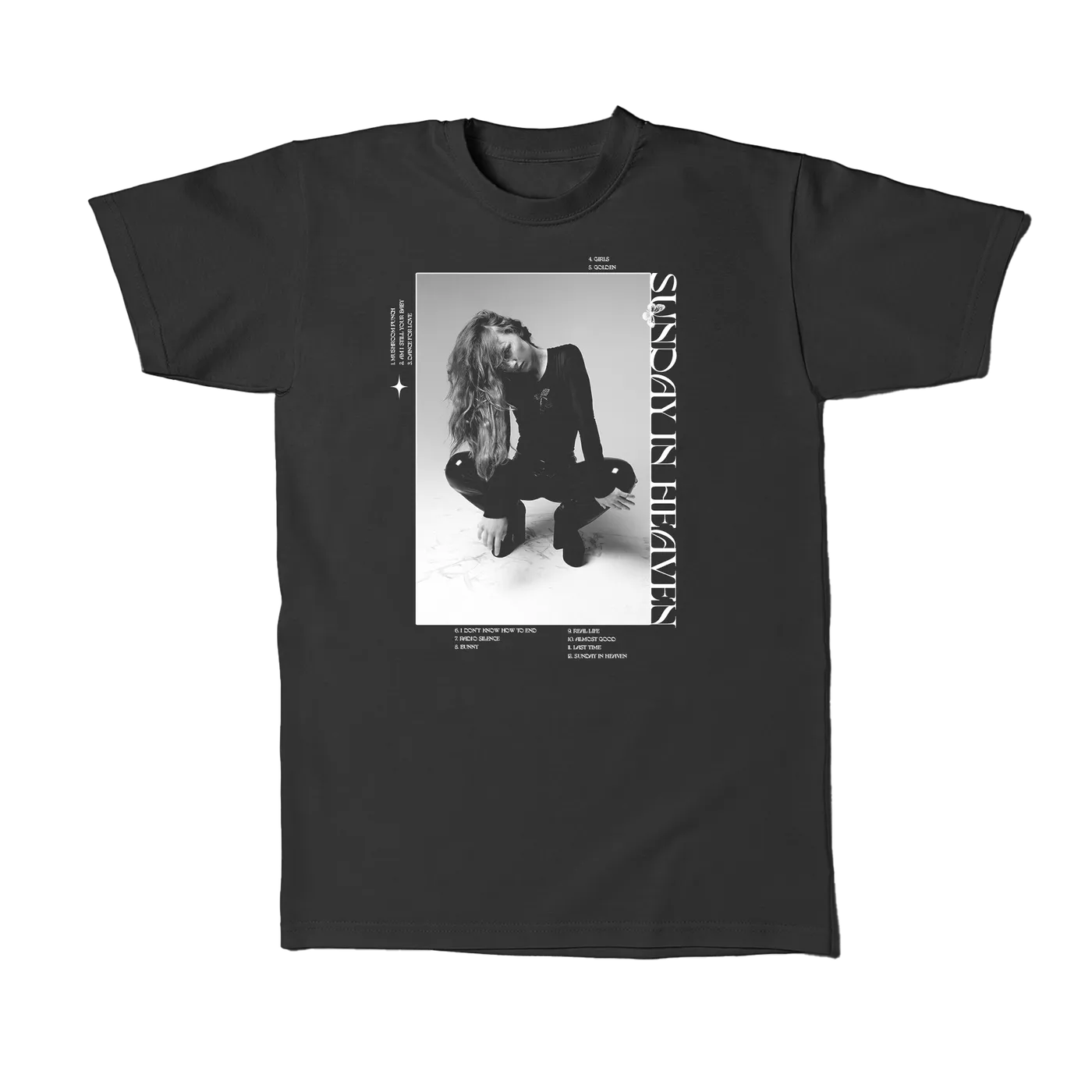 Zella Day Sunday In Heaven Black Tee