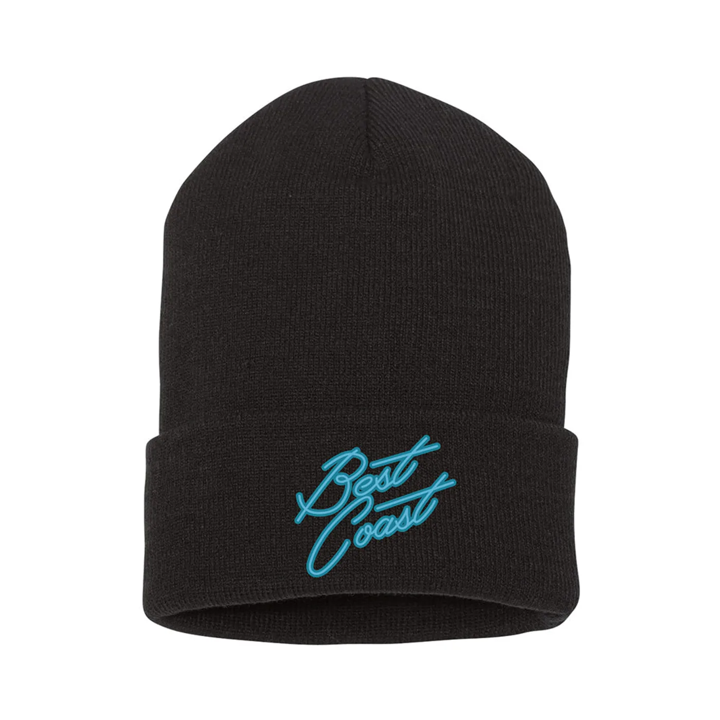 Best Coast Embroidered Logo Black Knit Cap