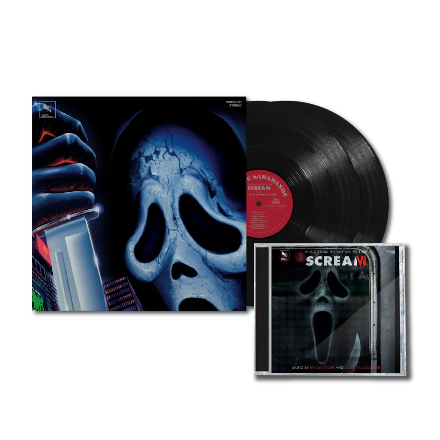 Brian Tyler & Sven Faulconer Scream VI - Music from the Motion Picture LP - Black) + 2 Disc CD Bundle