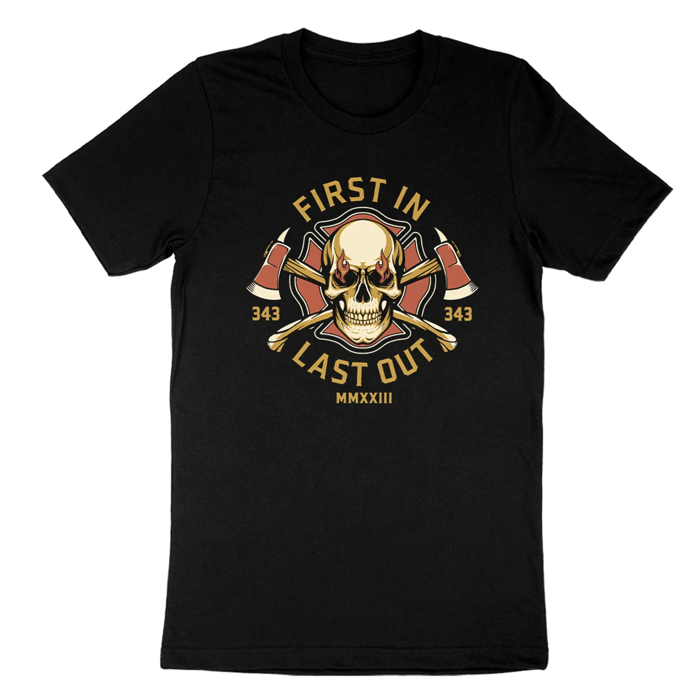 Dorothy First Responders "First In Last Out" Fallen Fire Fighter Charity T-Shirt