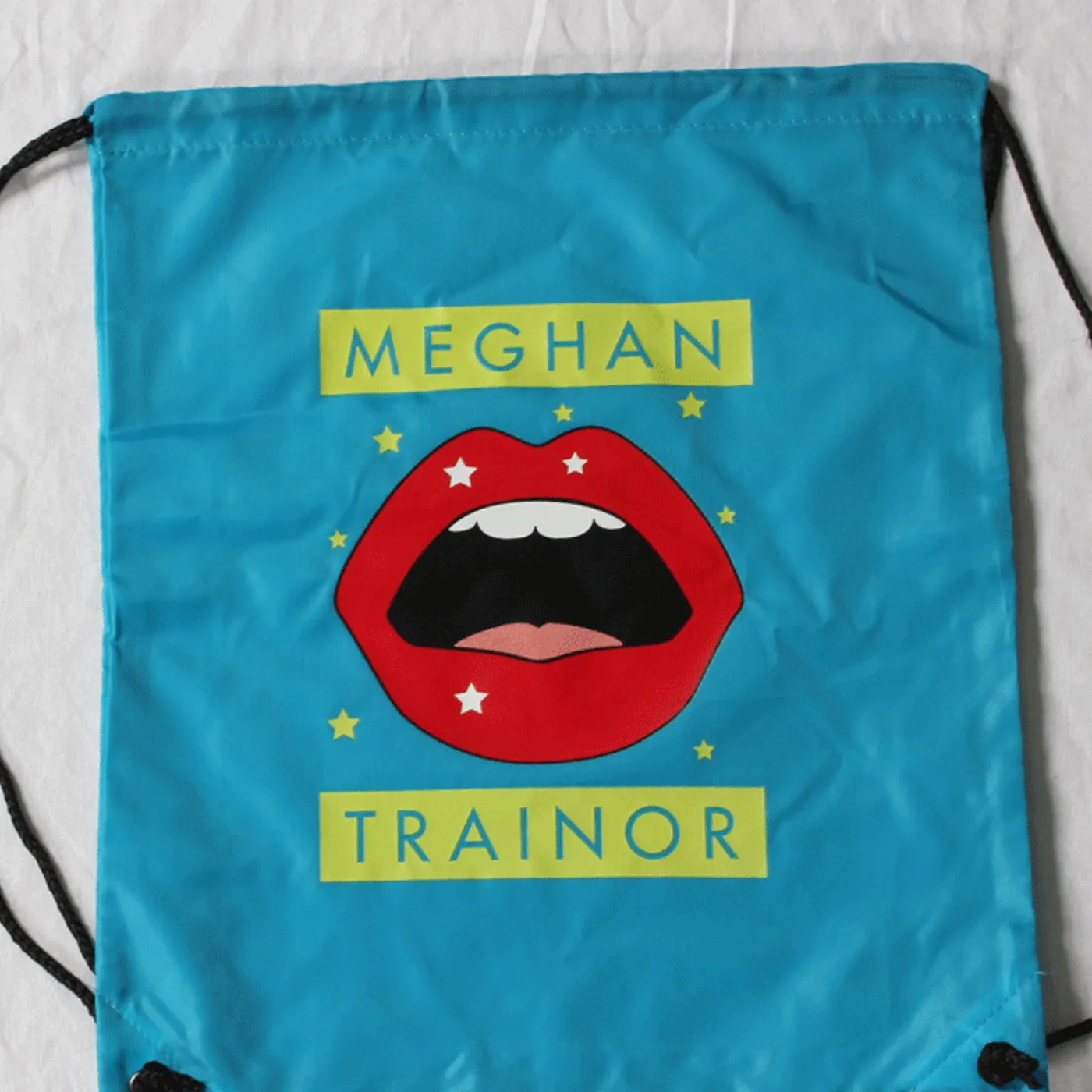 Meghan Trainor Drawstring Bag Aqua