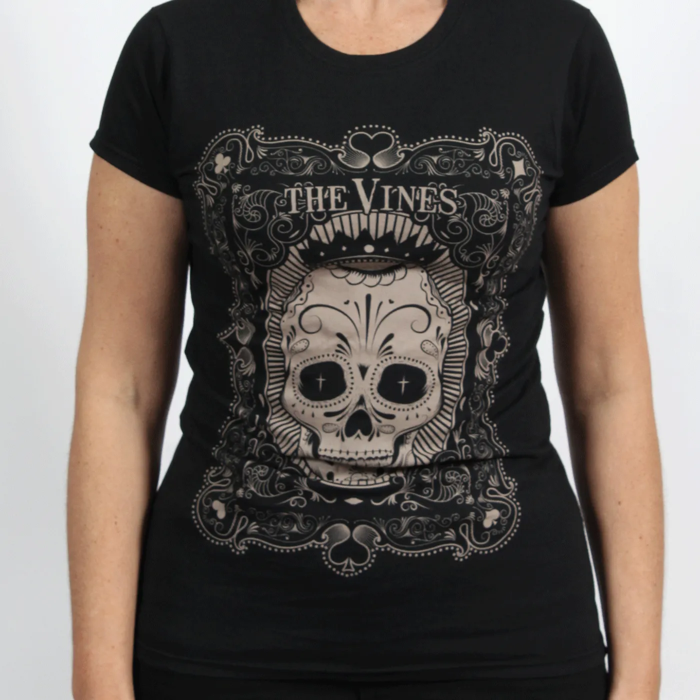 The Vines Skull Girls Black Tshirt