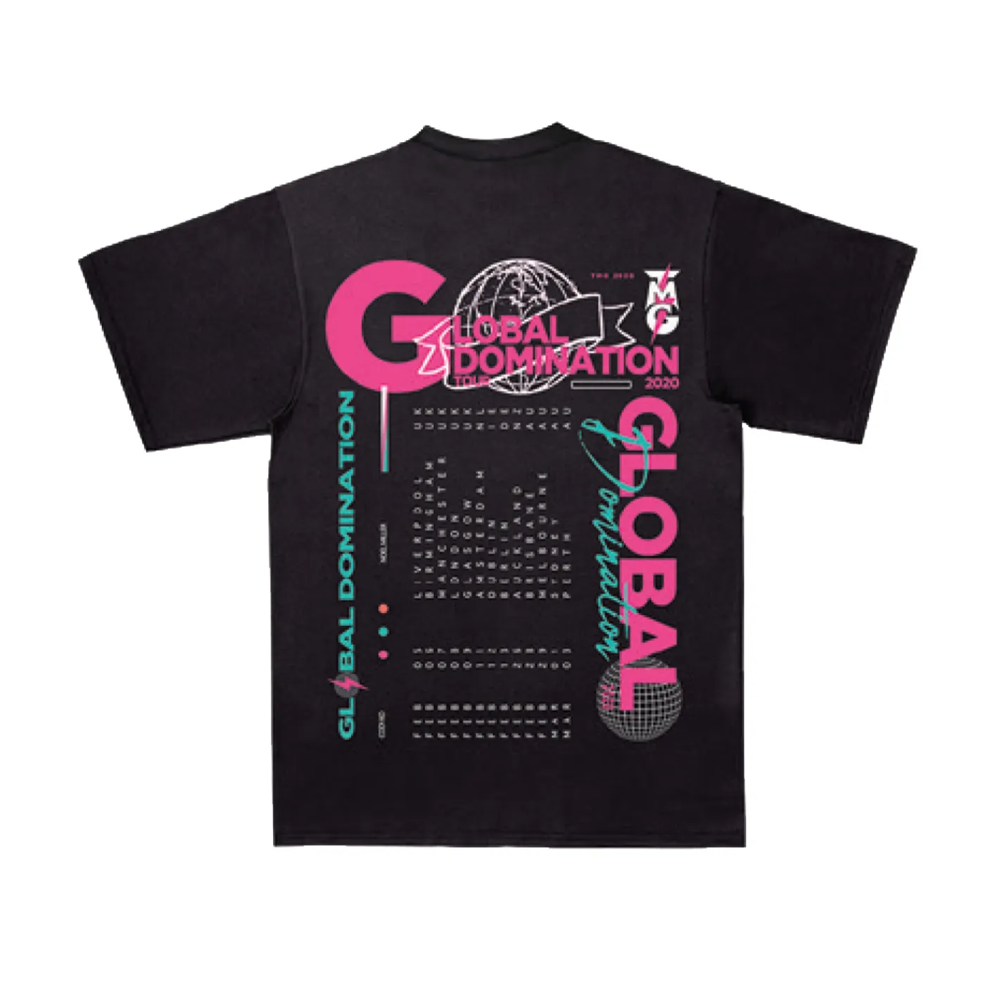 Tiny Meat Gang Global Domination  Tour Black Shirt w/dates