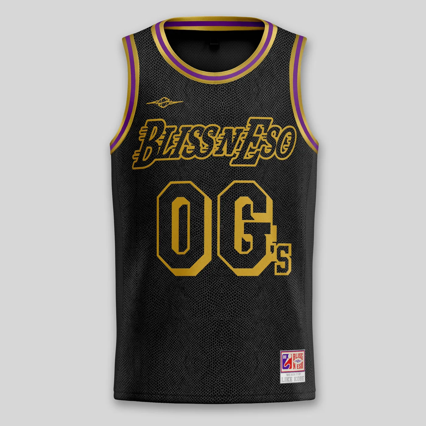 Bliss n Eso Snake Print Basketball Jersey Black