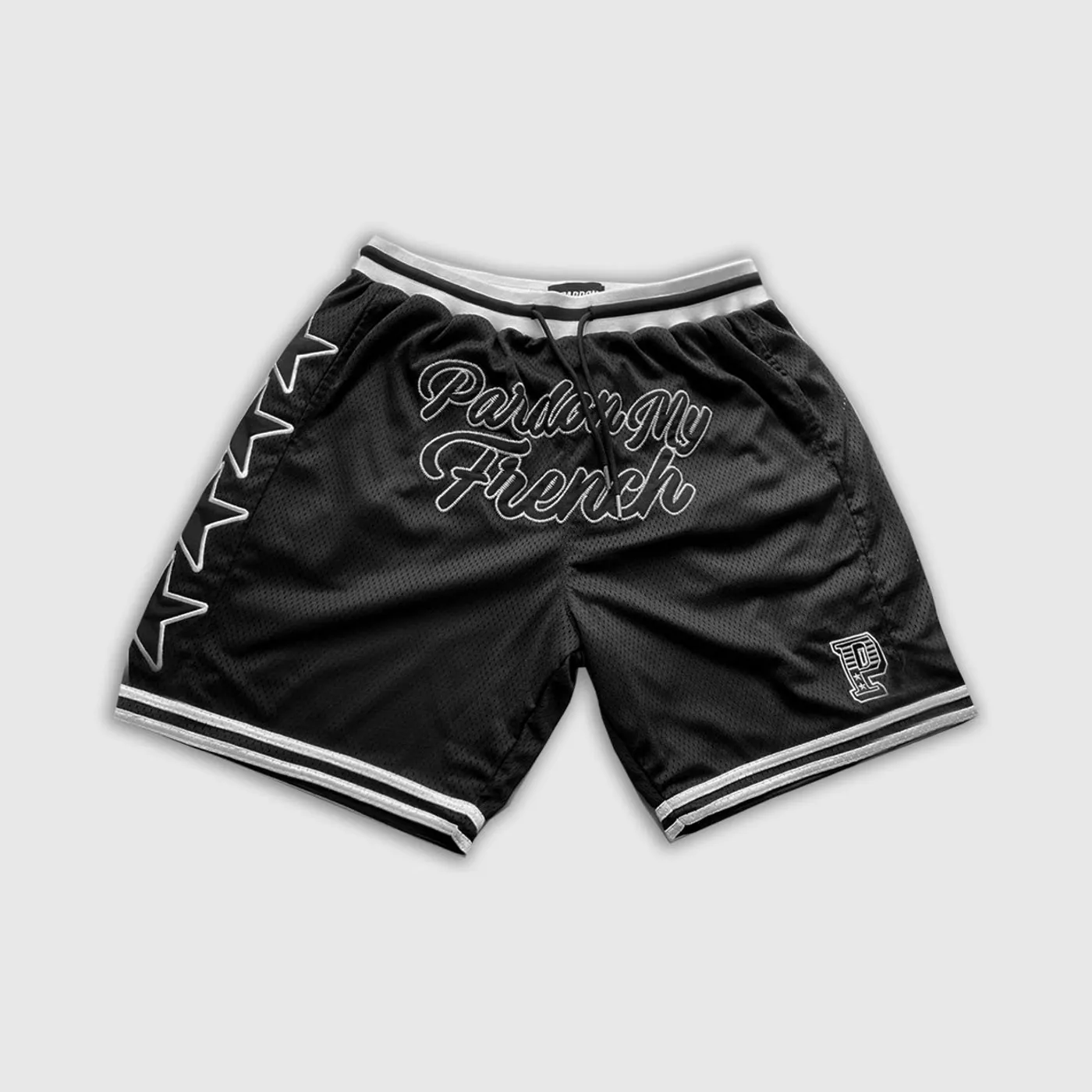 SHORT NOIR PARDON MY FRENCH VARSITY
