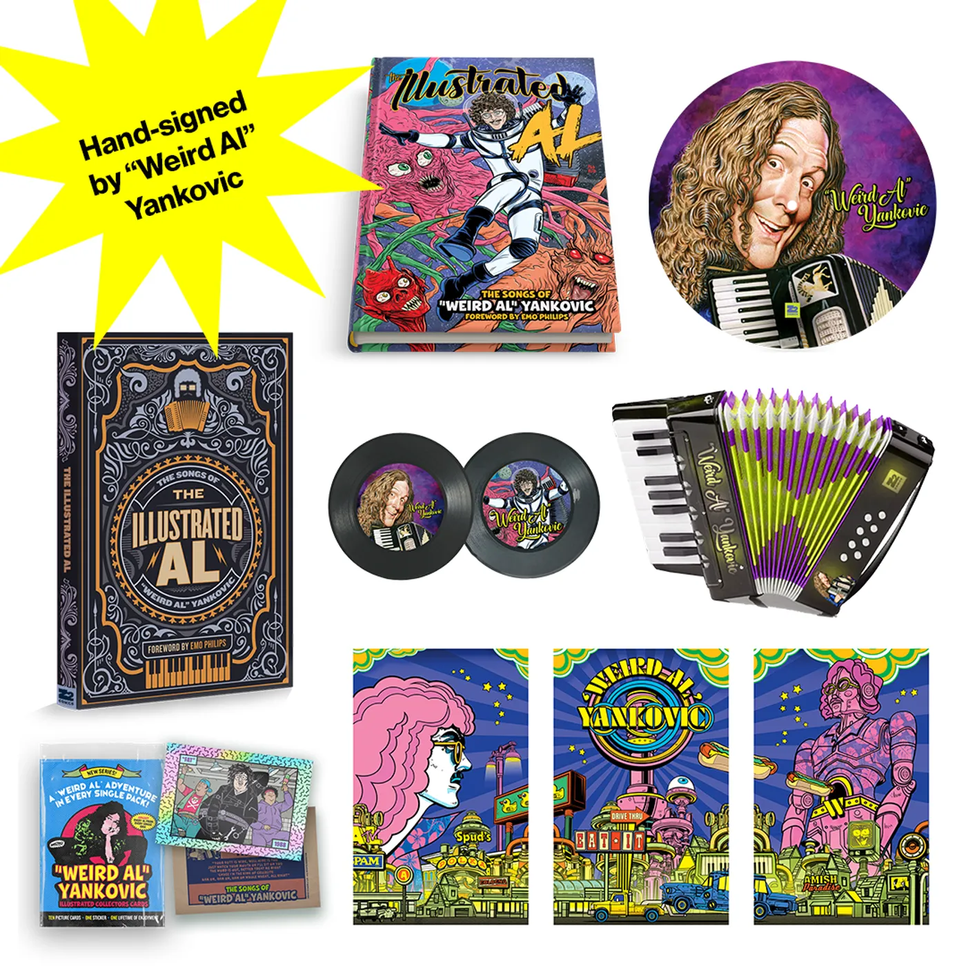 The Illustrated Al: The Songs of “"Weird Al" Yankovic” Yankovic - SIGNED Super Deluxe Bundle