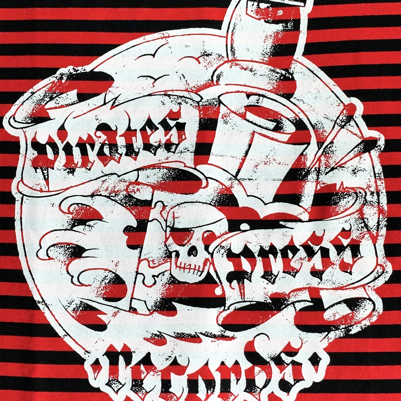 Pirates Press Records - Bottle - White on Red & Black Striped  - 15 Year Tag - T-Shirt