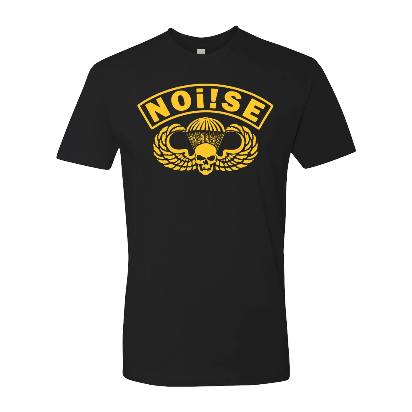 NOi!SE - Parachute Logo - Yellow on Black - T-Shirt
