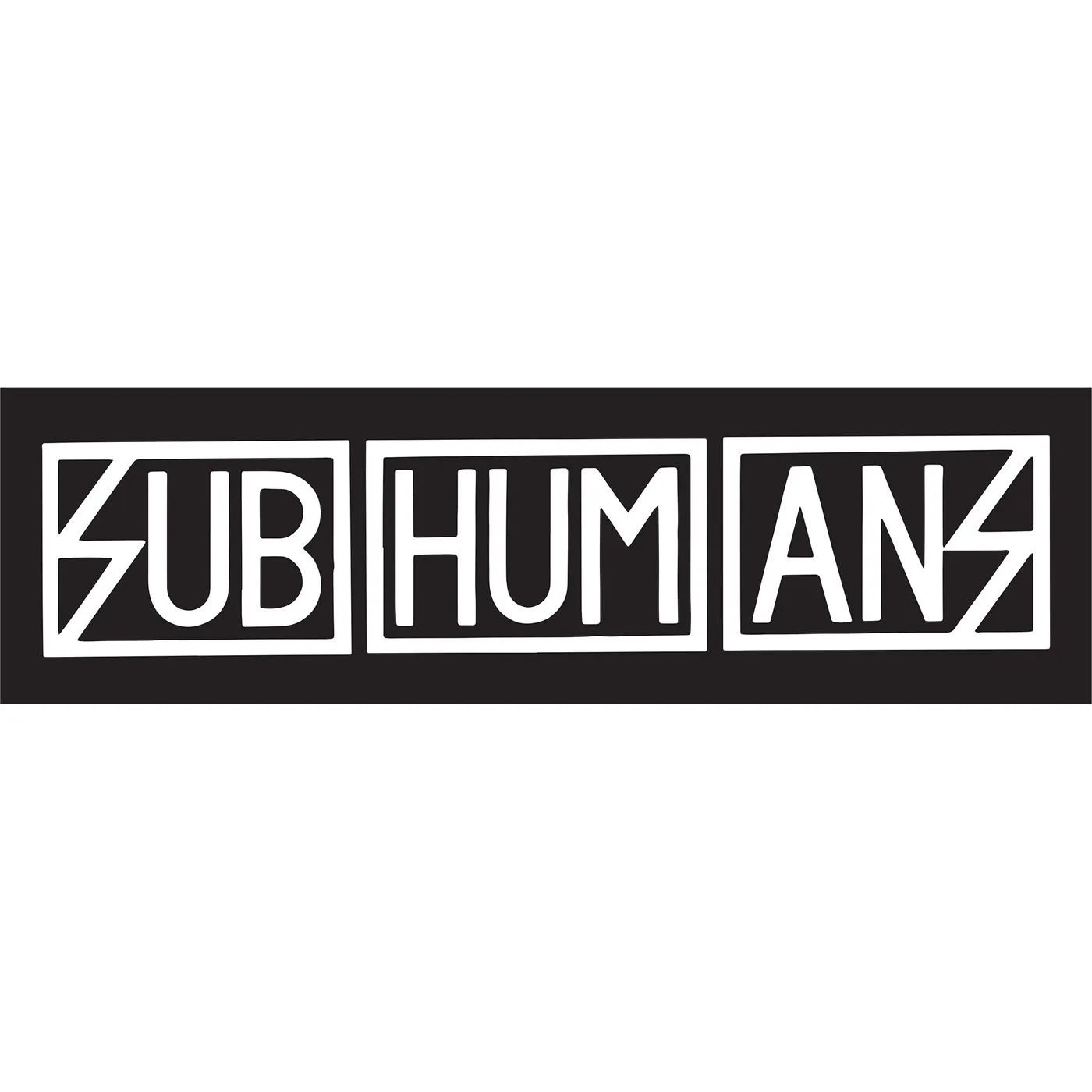 Subhumans - Text Logo - Vinyl Bumper Sticker - 2.5" X 9.75"