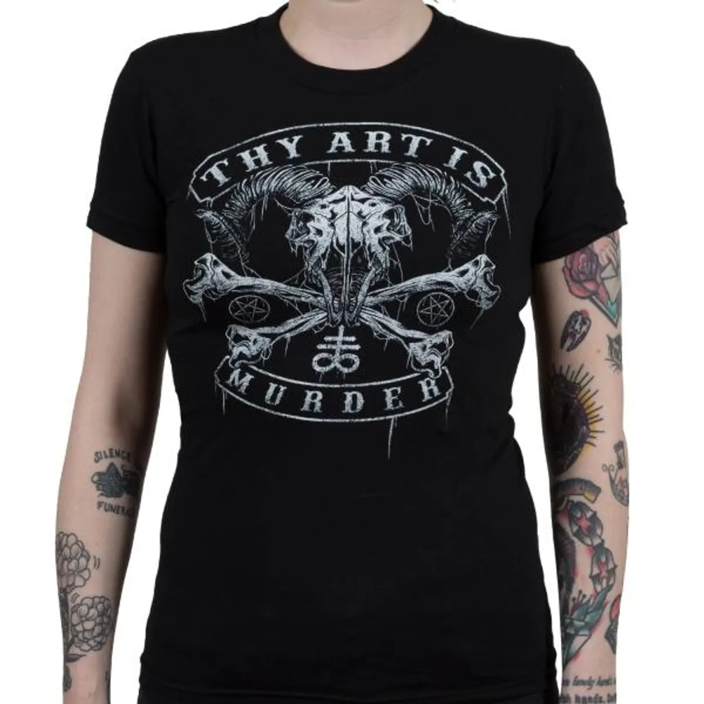 Thy Art Is Murder "Baphomet Skull" Girls T-shirt