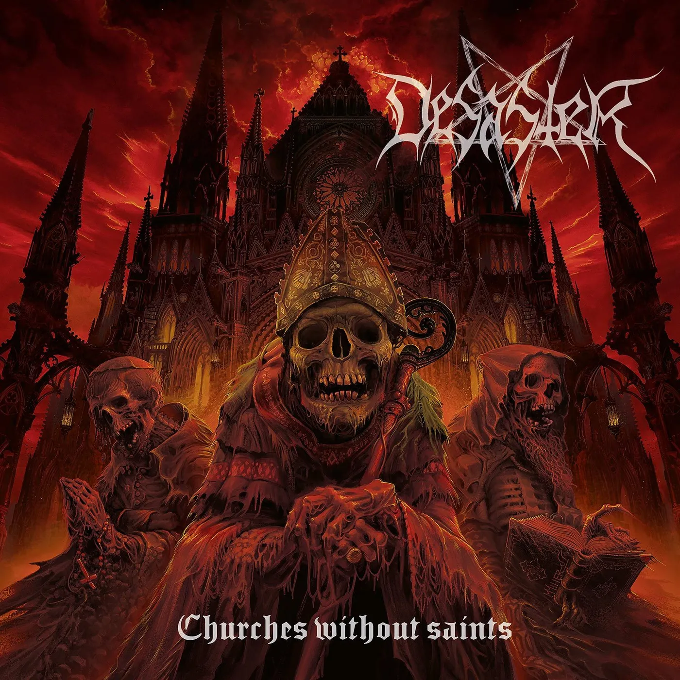 Desaster "Churches Without Saints (Amber Marbled Vinyl)" 12"
