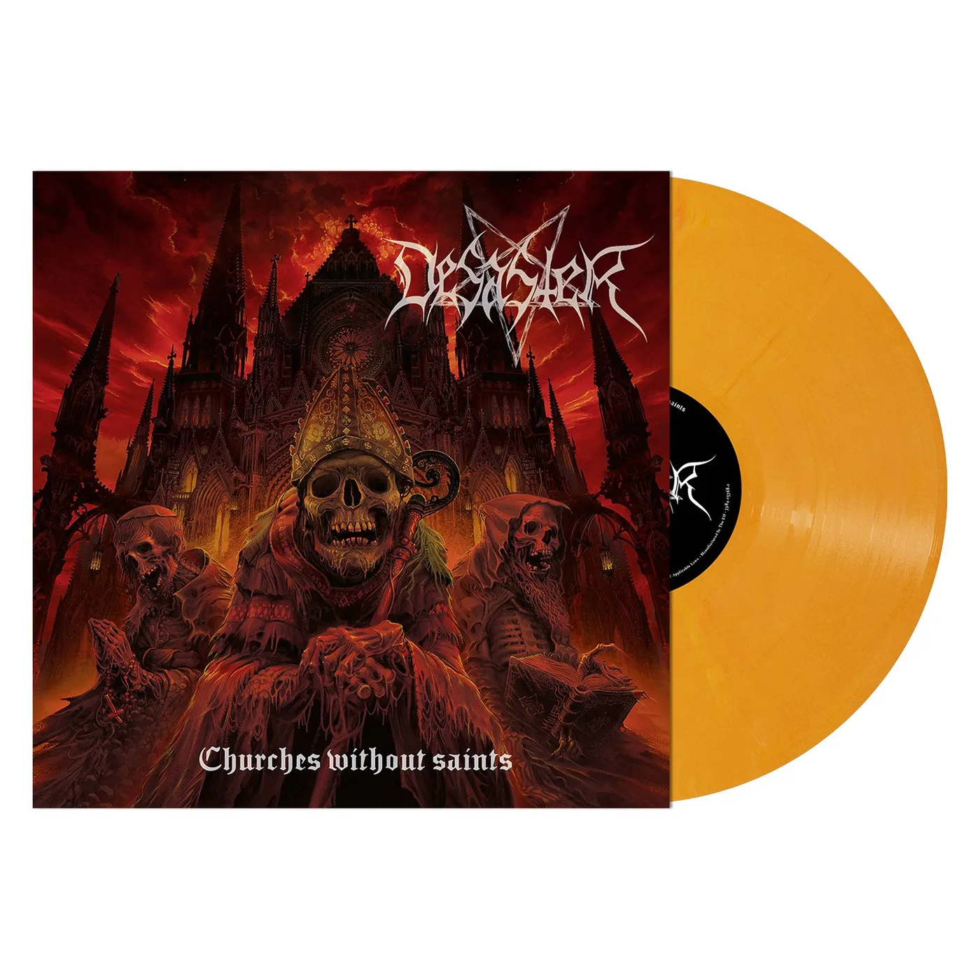 Desaster "Churches Without Saints (Amber Marbled Vinyl)" 12"