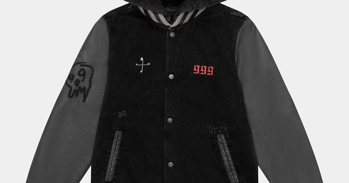 Juice WRLD 999 KOLLEGE JACKET - FADED BLACK