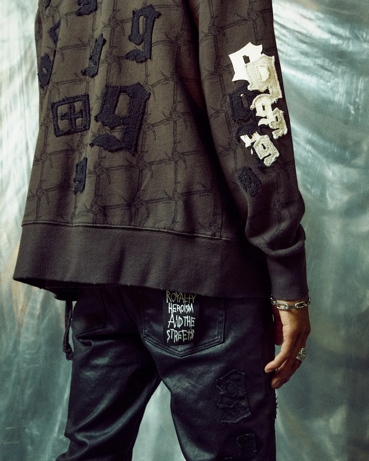 Juice WRLD 999 ZIP THRU KASH HOODIE FADED BLACK