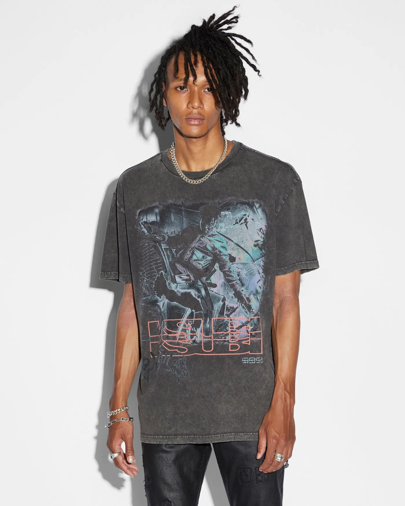 Juice WRLD SUPER JUICE BIGGIE SS TEE - SUN FADED BLK