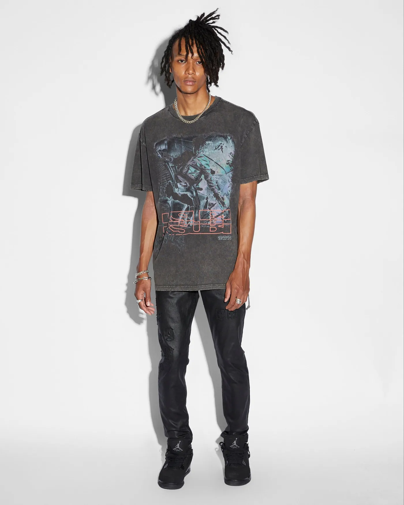 Juice WRLD SUPER JUICE BIGGIE SS TEE - SUN FADED BLK
