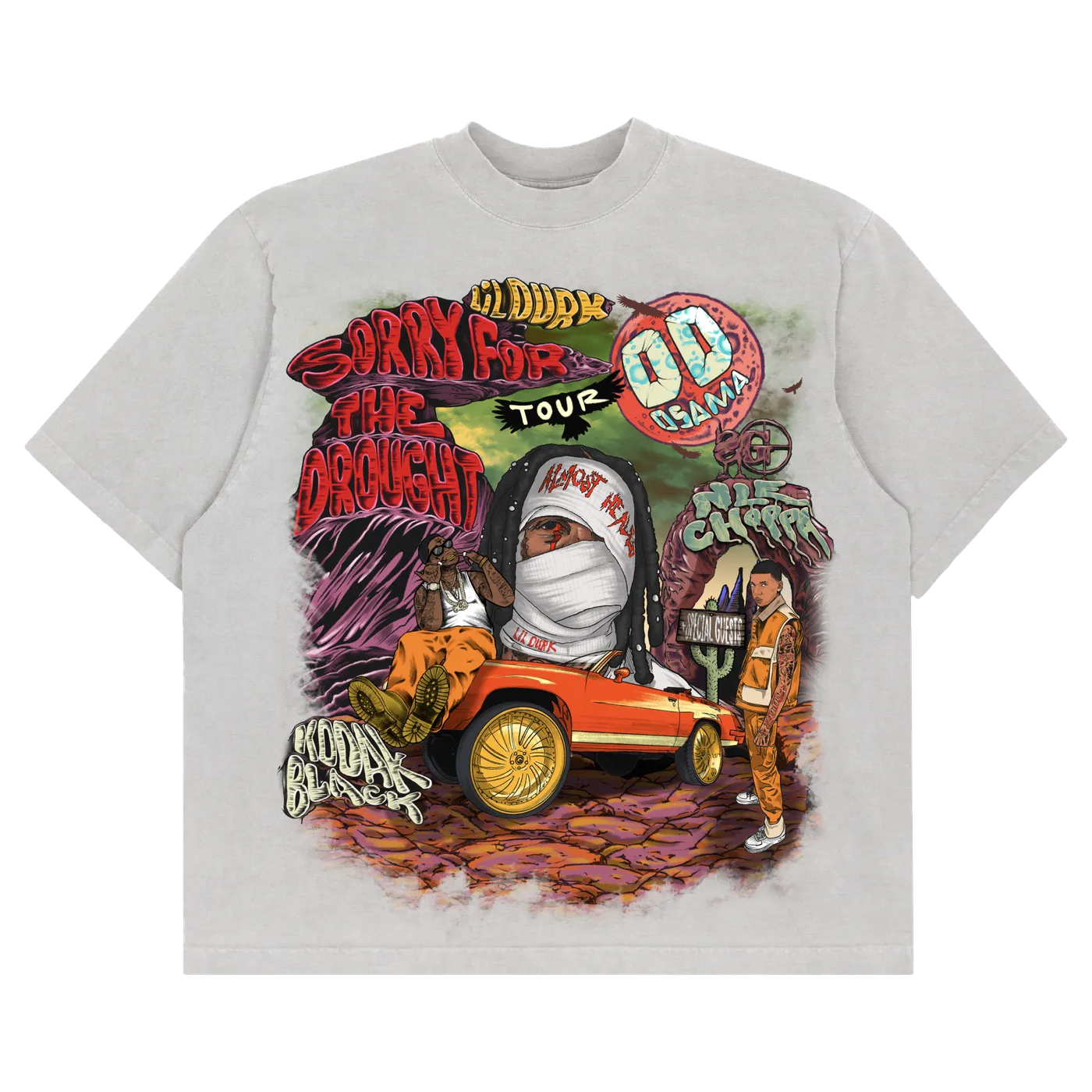 Lil Durk SORRY FOR THE DROUGHT TOUR T-SHIRT WHITE