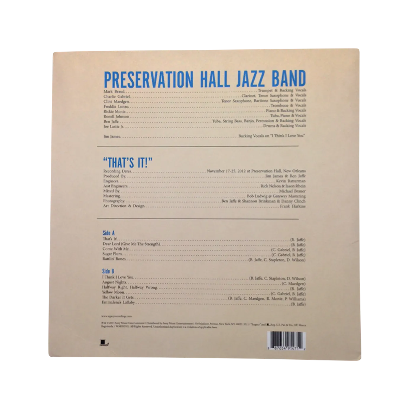 Preservation Hall Jazz Band That's It! Vinyl