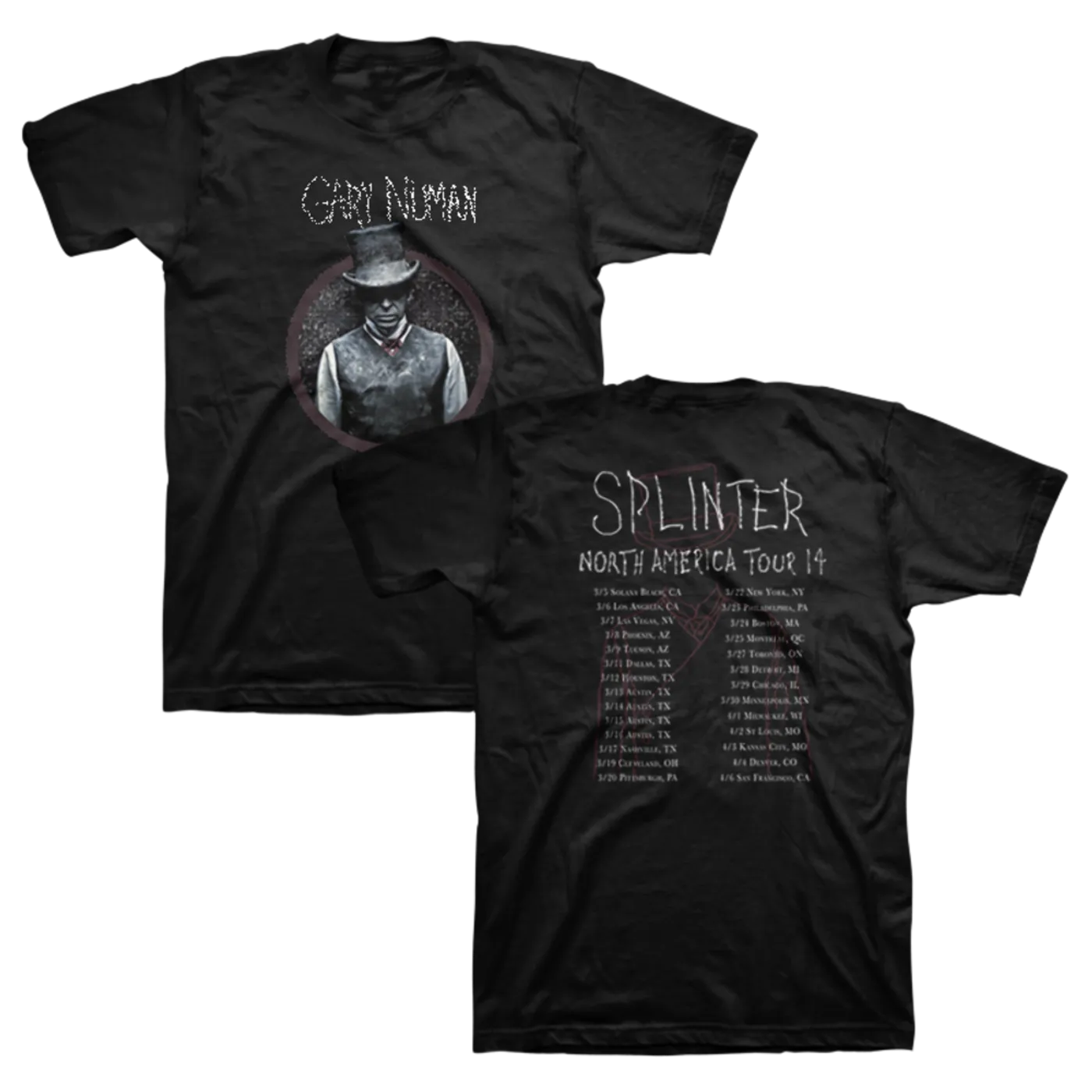 Gary Numan Splinter 2014 Tour T-Shirt