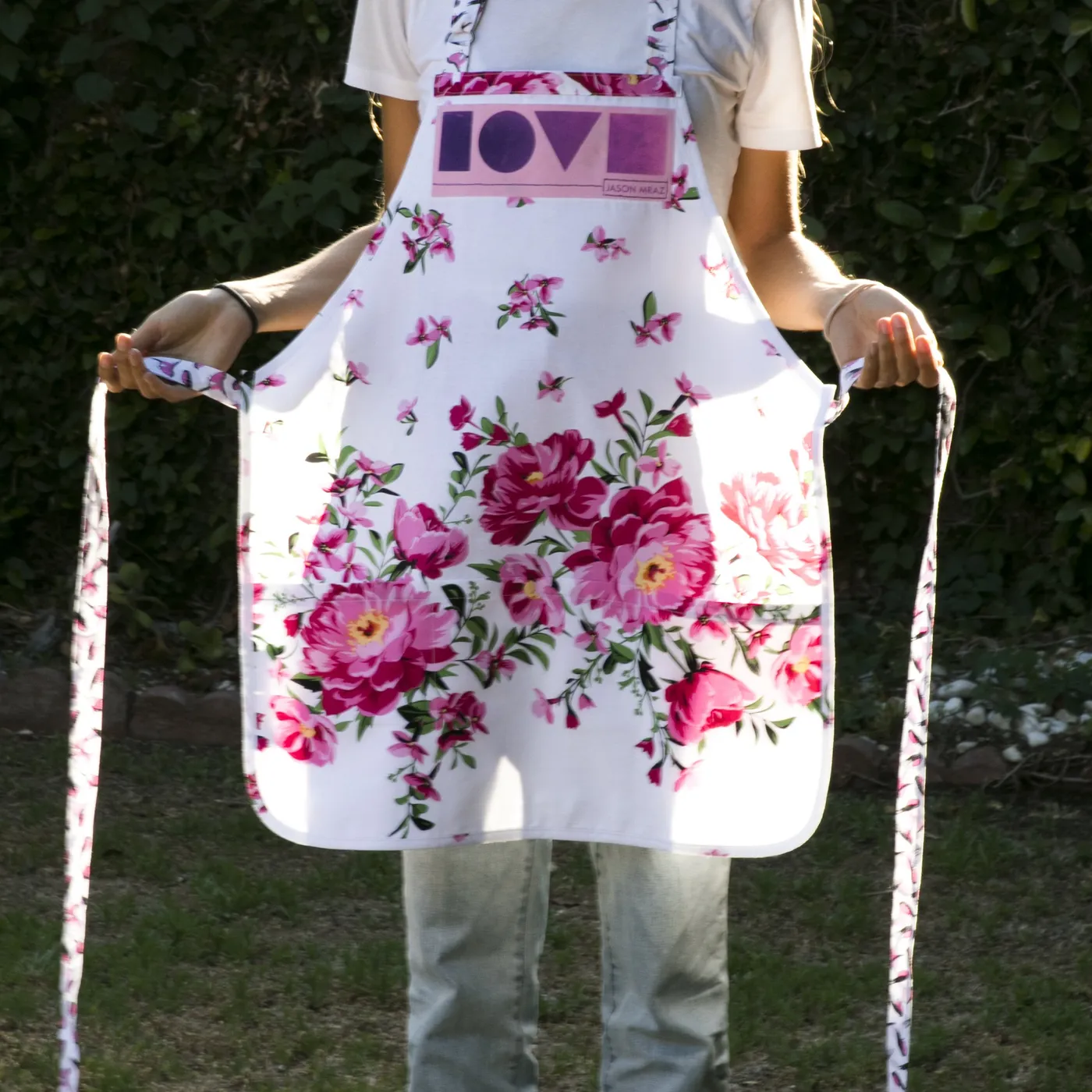 Jason Mraz Love Pink Flower Apron