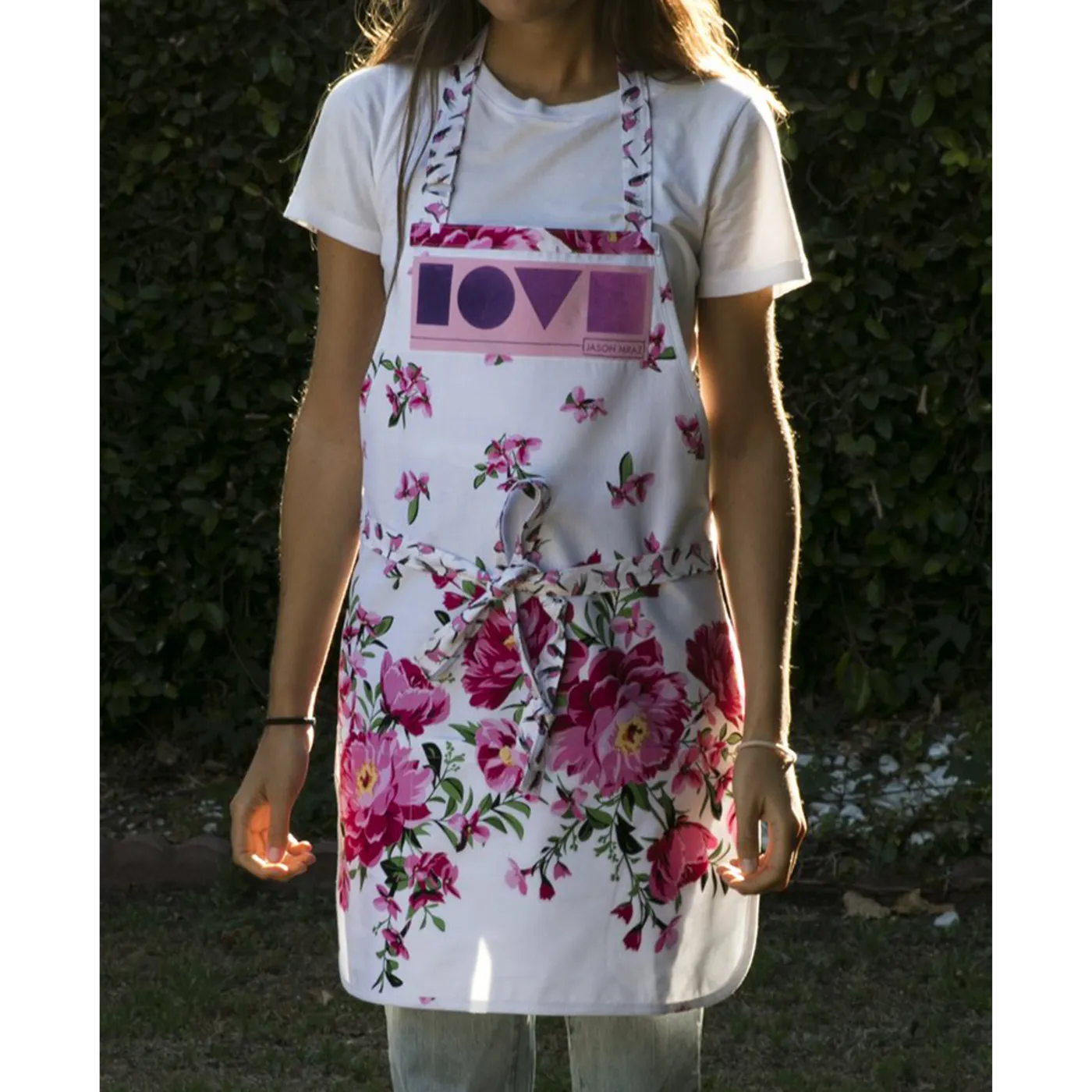 Jason Mraz Love Pink Flower Apron