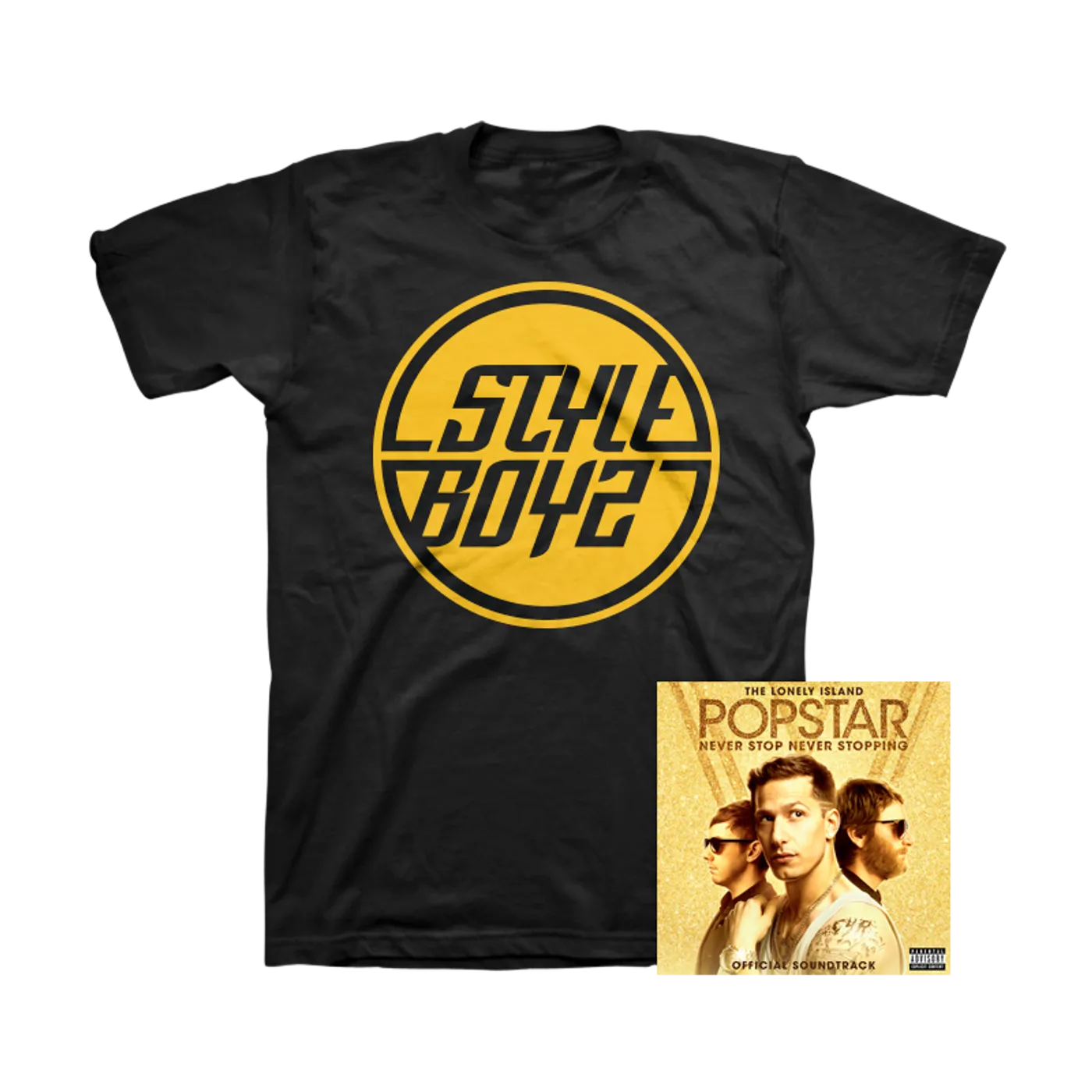 The Lonely Island Popstar: Never Stop Never Stopping Soundtrack + Tee