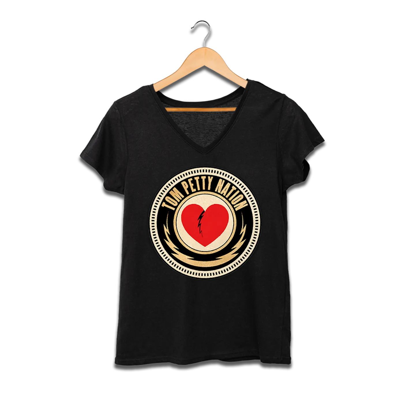 Official Tom Petty Nation Logo Ladies  V-Neck