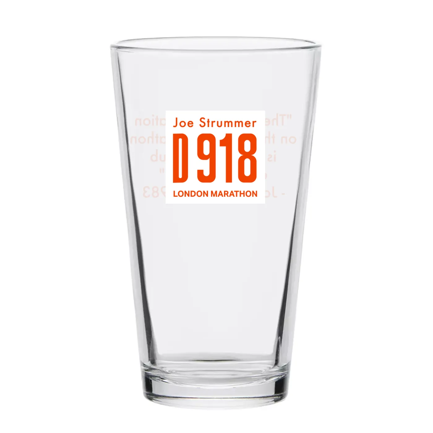 Joe Strummer Marathon Bib Pint Glass