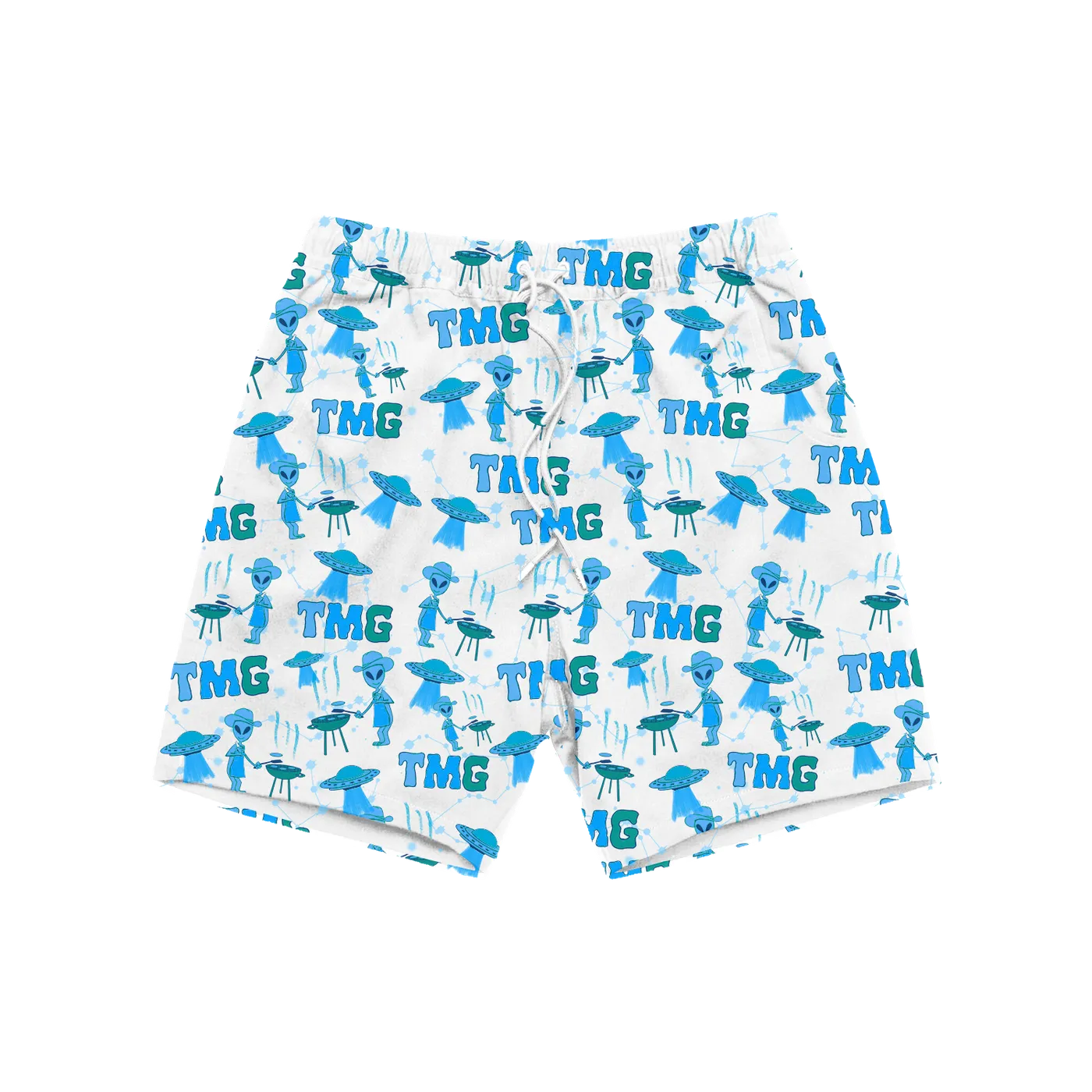 Tiny Meat Gang TMG Hawaiian White Shorts
