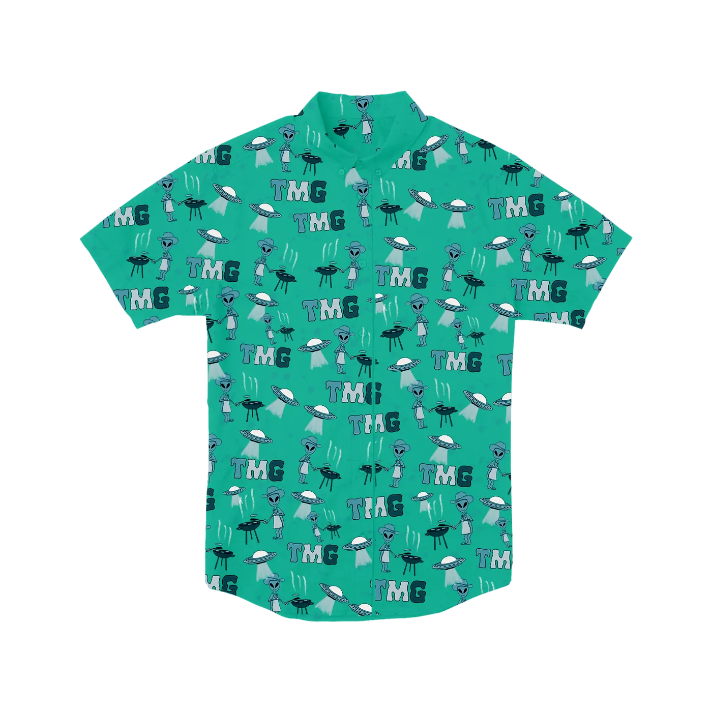 Tiny Meat Gang TMG Hawaiian Teal Shirt