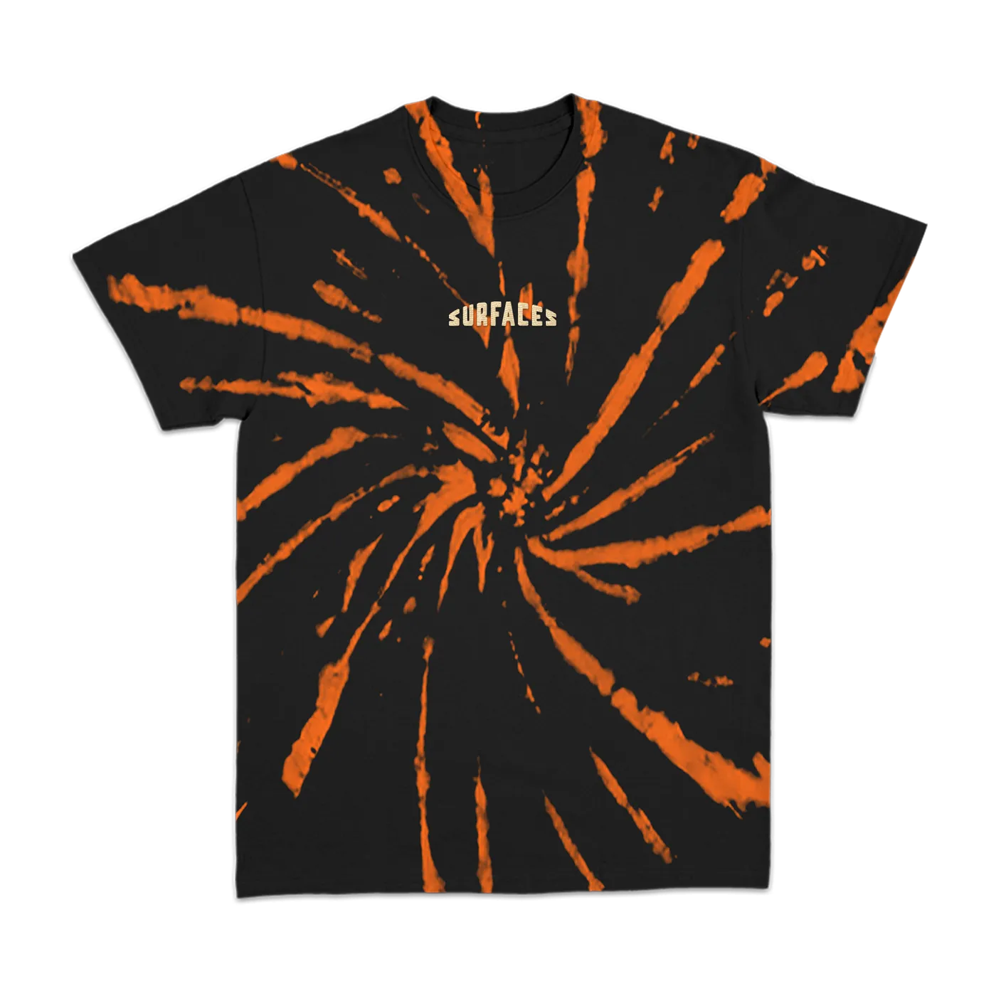 Surfaces Black & Orange Spider Dye T-Shirt