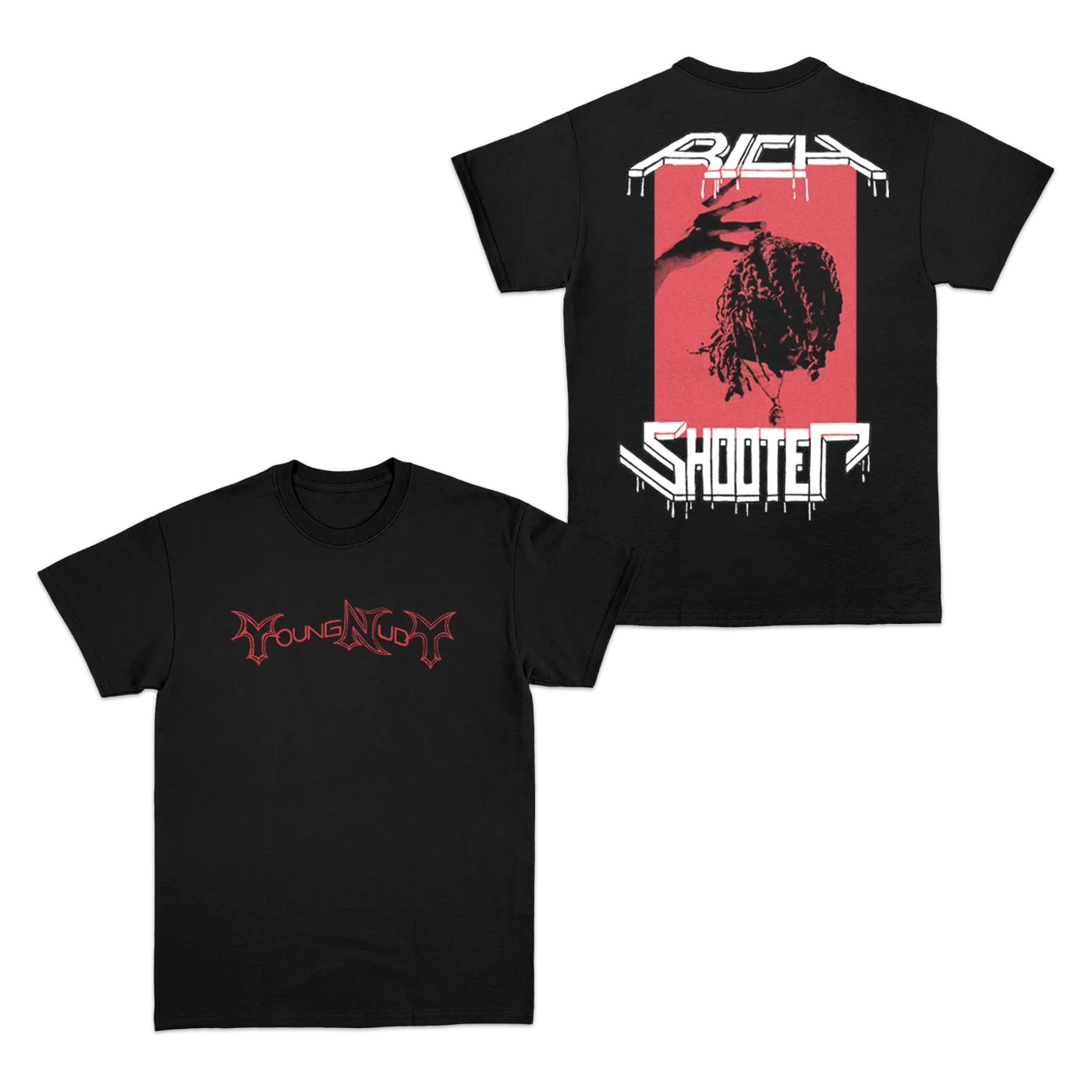 Young Nudy Rich Shooter Photo Black T-Shirt