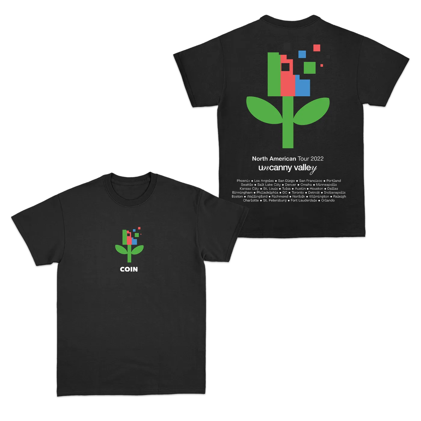 COIN Uncanny Valley Black Tour T-Shirt