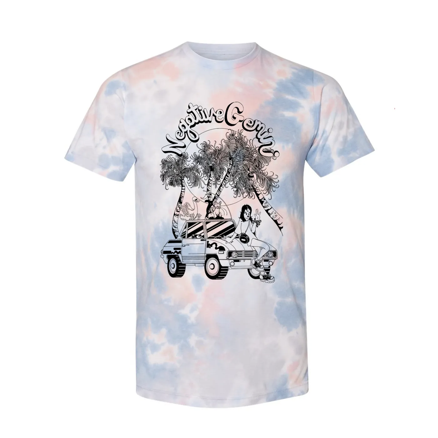 Negative Gemini Pink & Blue Tie-Dye Shirt
