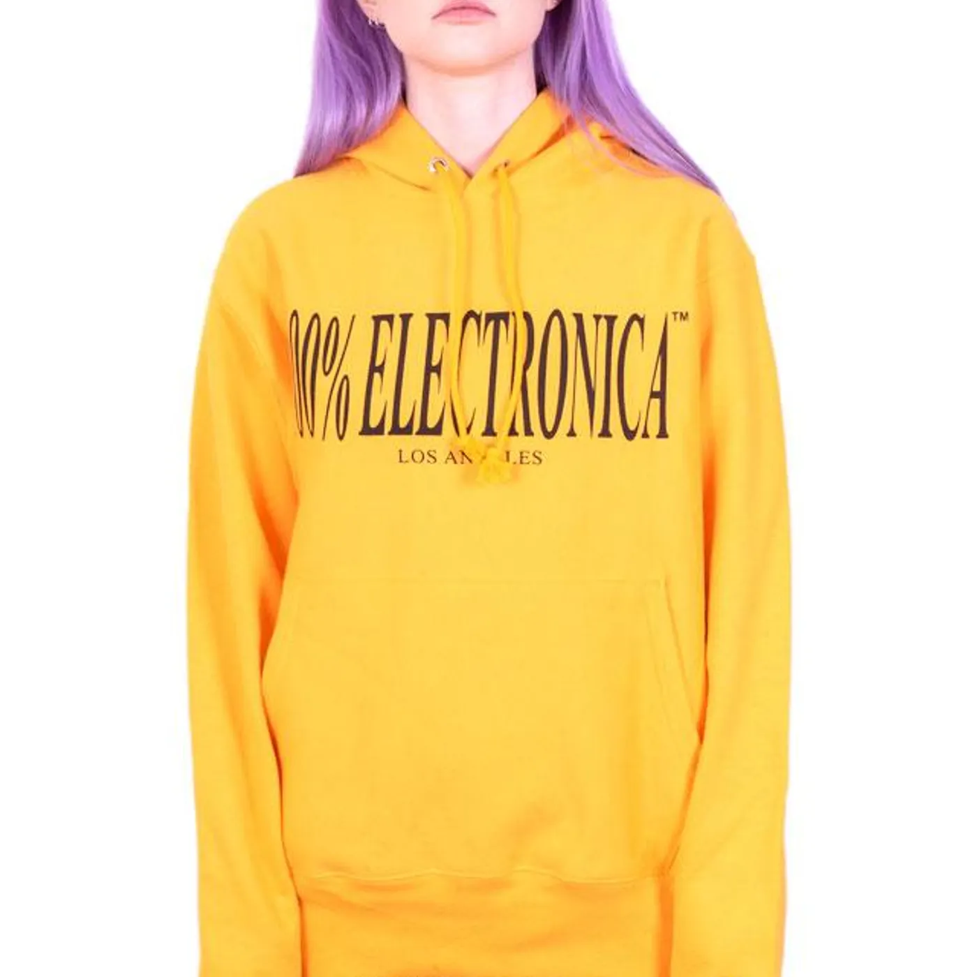 100% Electronica Champion® Logo Hoodie Gold