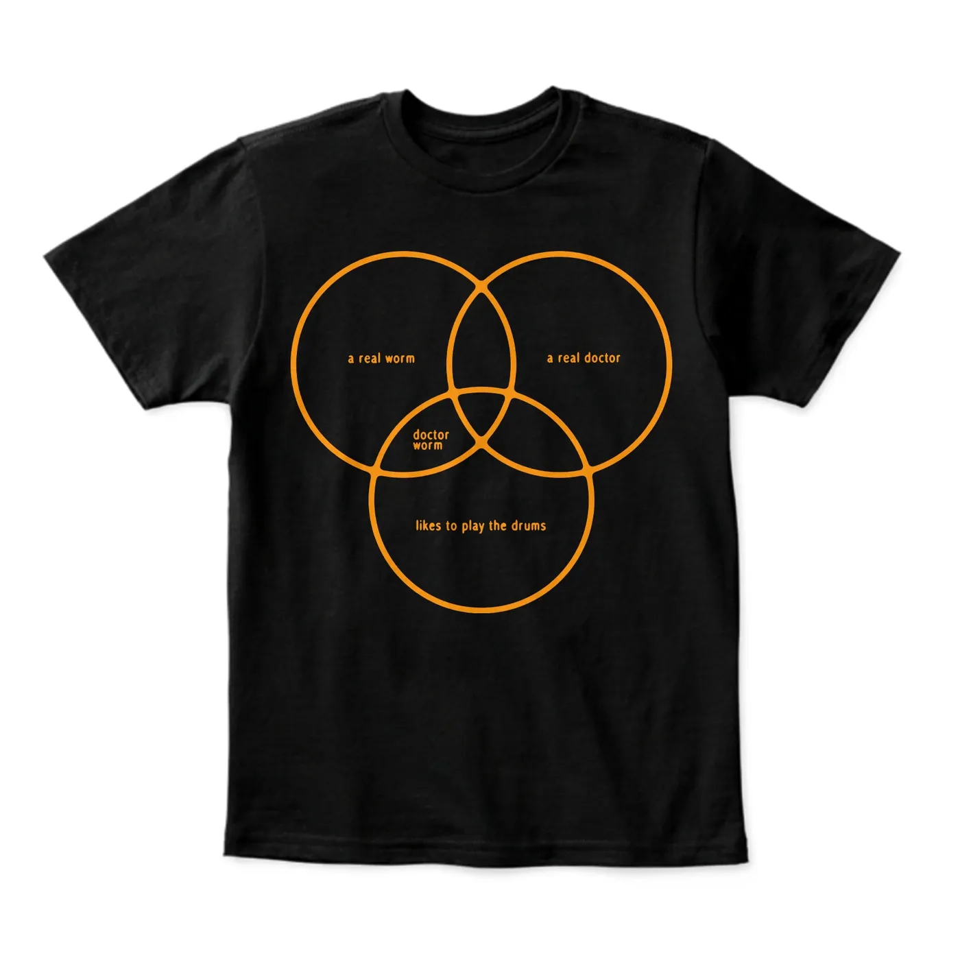 They Might Be Giants Dr. Worm T-Shirt Black + Orange (Unisex)