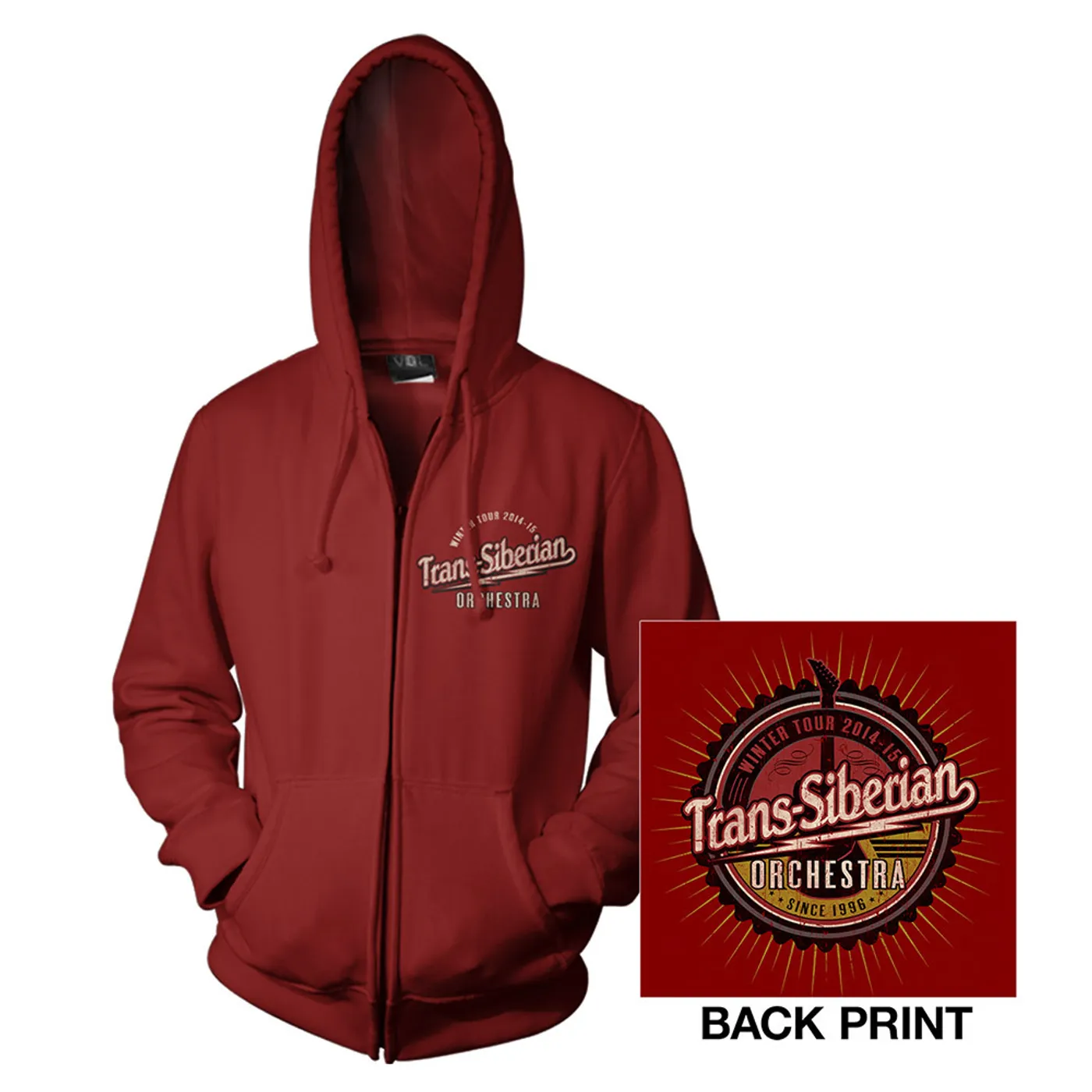 Trans-Siberian Orchestra Cardinal Red TSO Zip-Up Hoodie