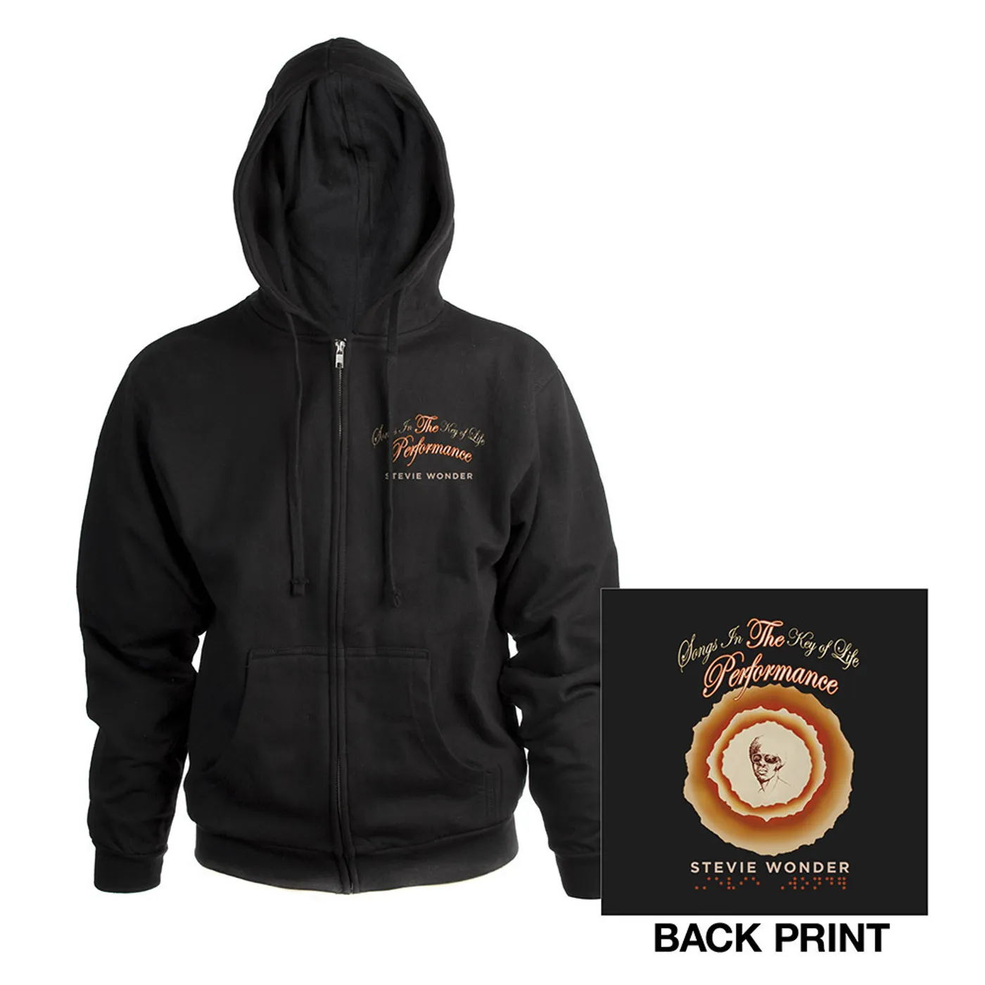Stevie Wonder Official Songs In The Key Of Life Zip Hoodie*