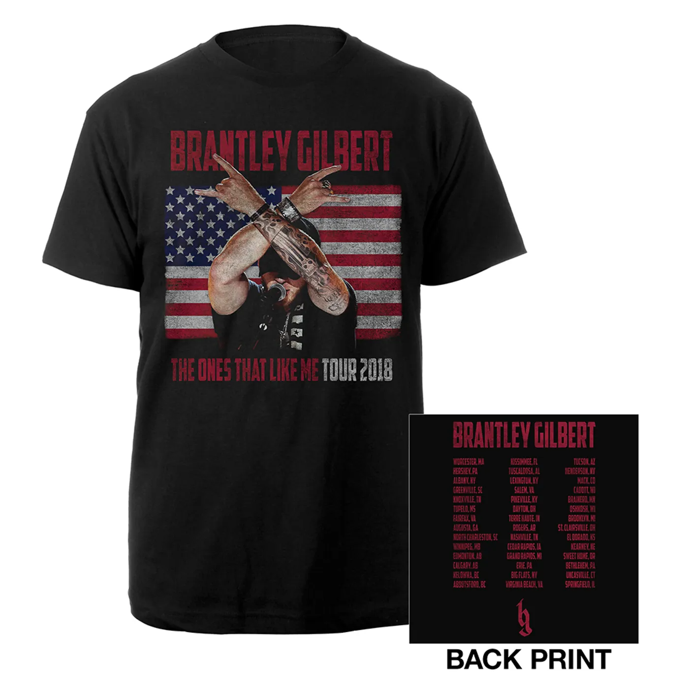 Brantley Gilbert The Ones That Like Me Flag Photo Tee