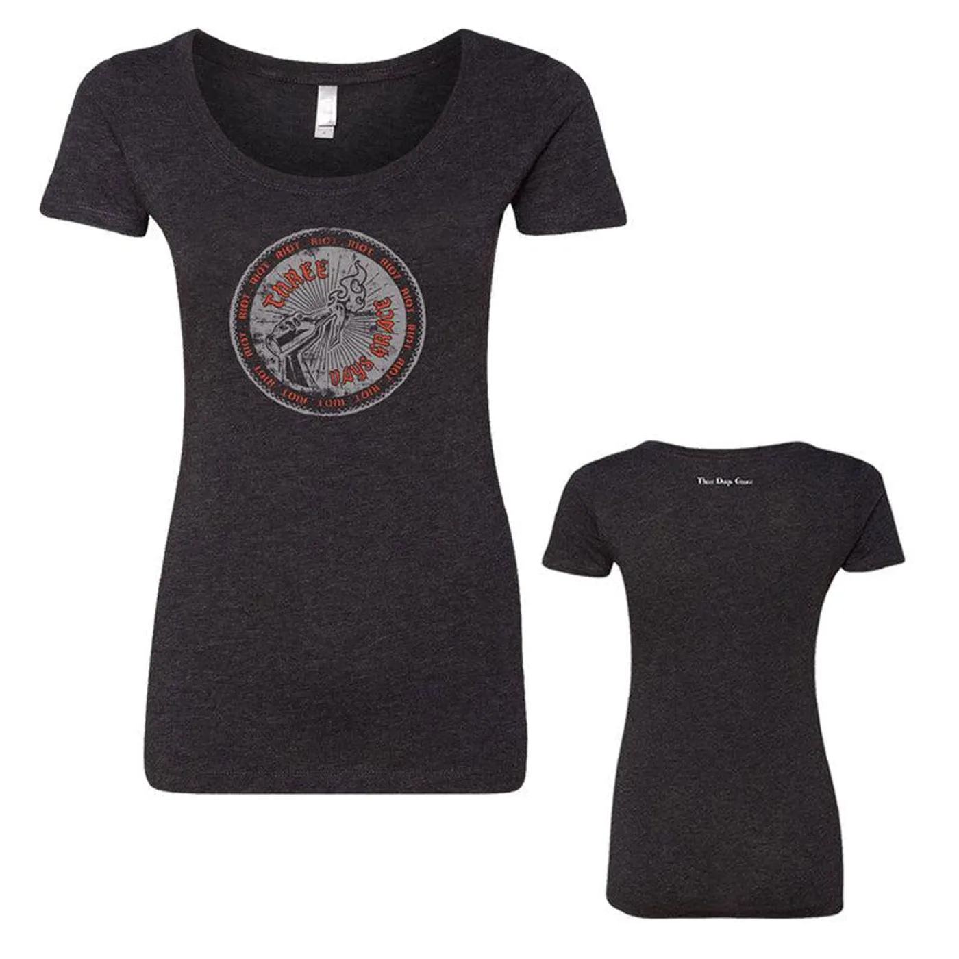 Three Days Grace Women's Riot Cocktail Black T Shirt