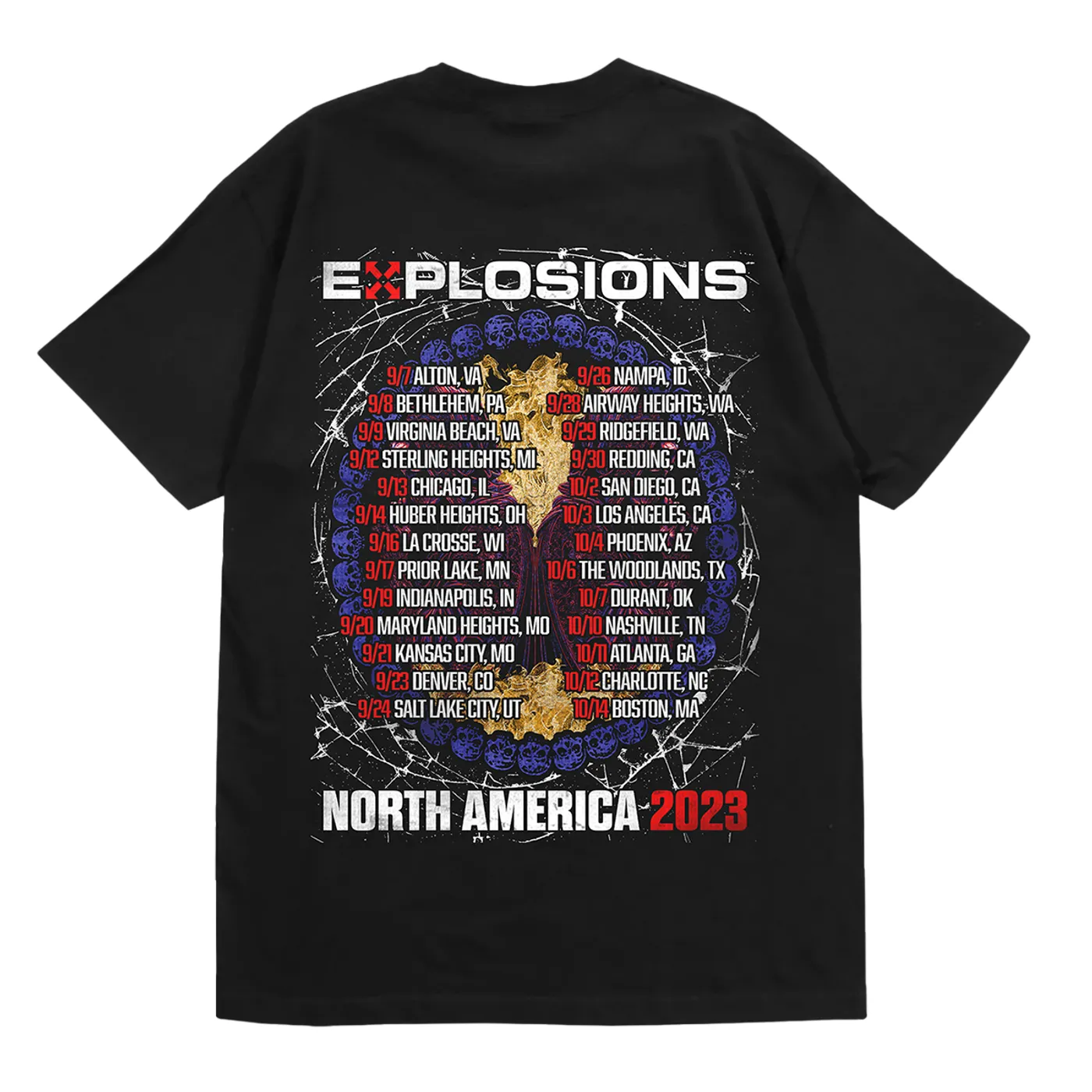 Three Days Grace EXPLOSIONS Reaper 2023 Tour Tee