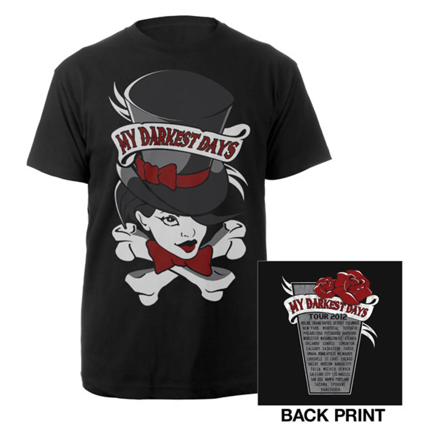 My Darkest Days Top Hat Tour Tee