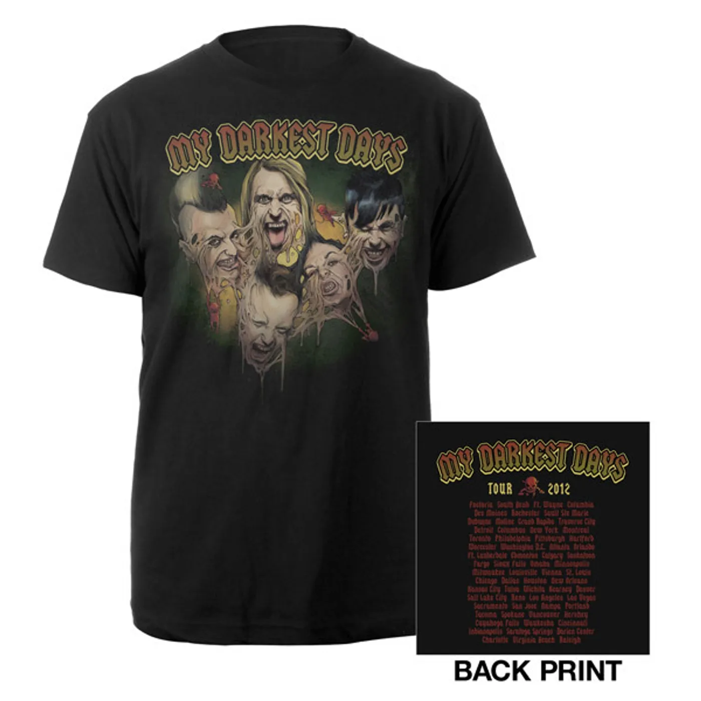 My Darkest Days Melted Faces Tour Tee