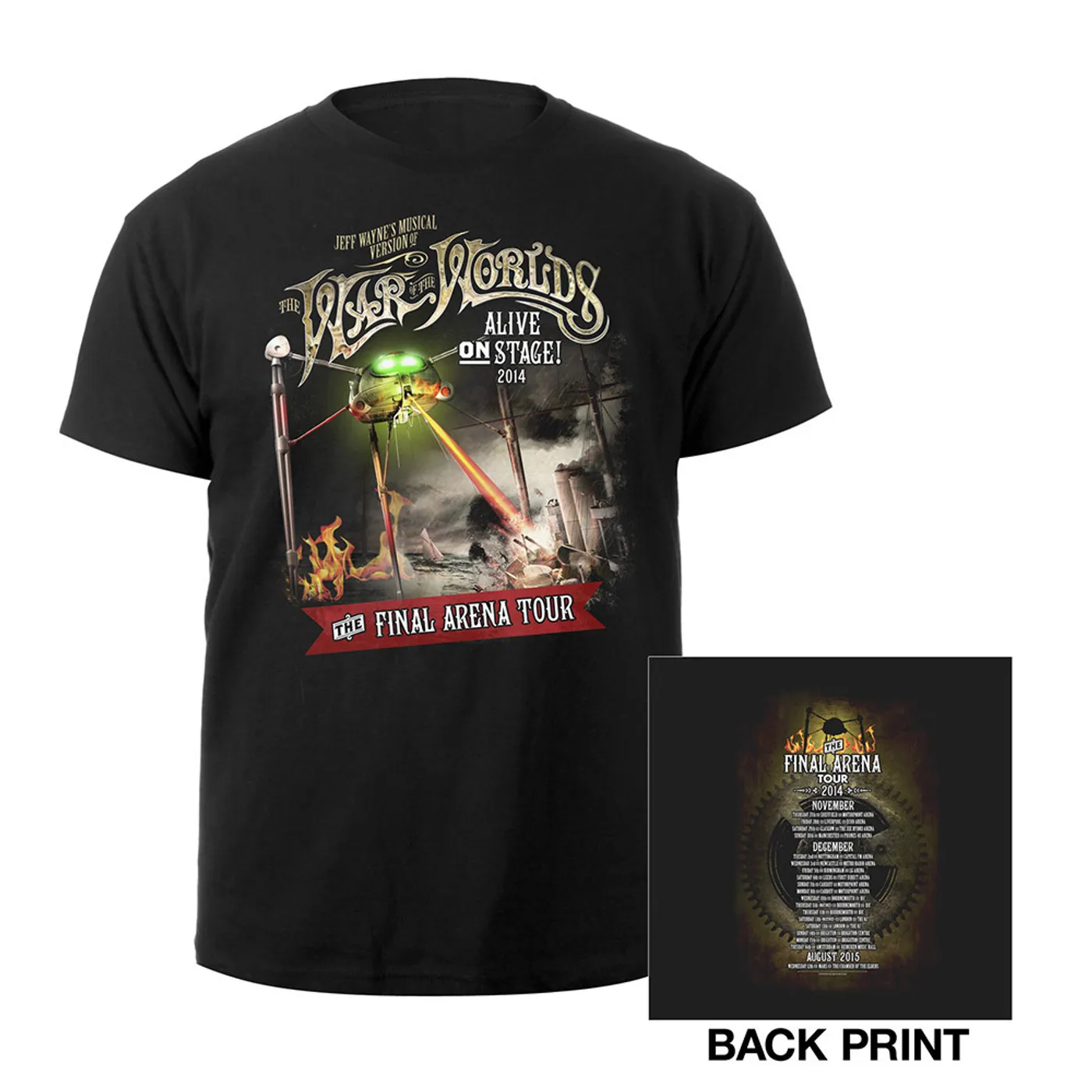 The War Of The Worlds TWOTW Tour/ Itin 2014 Black Kids T-shirt