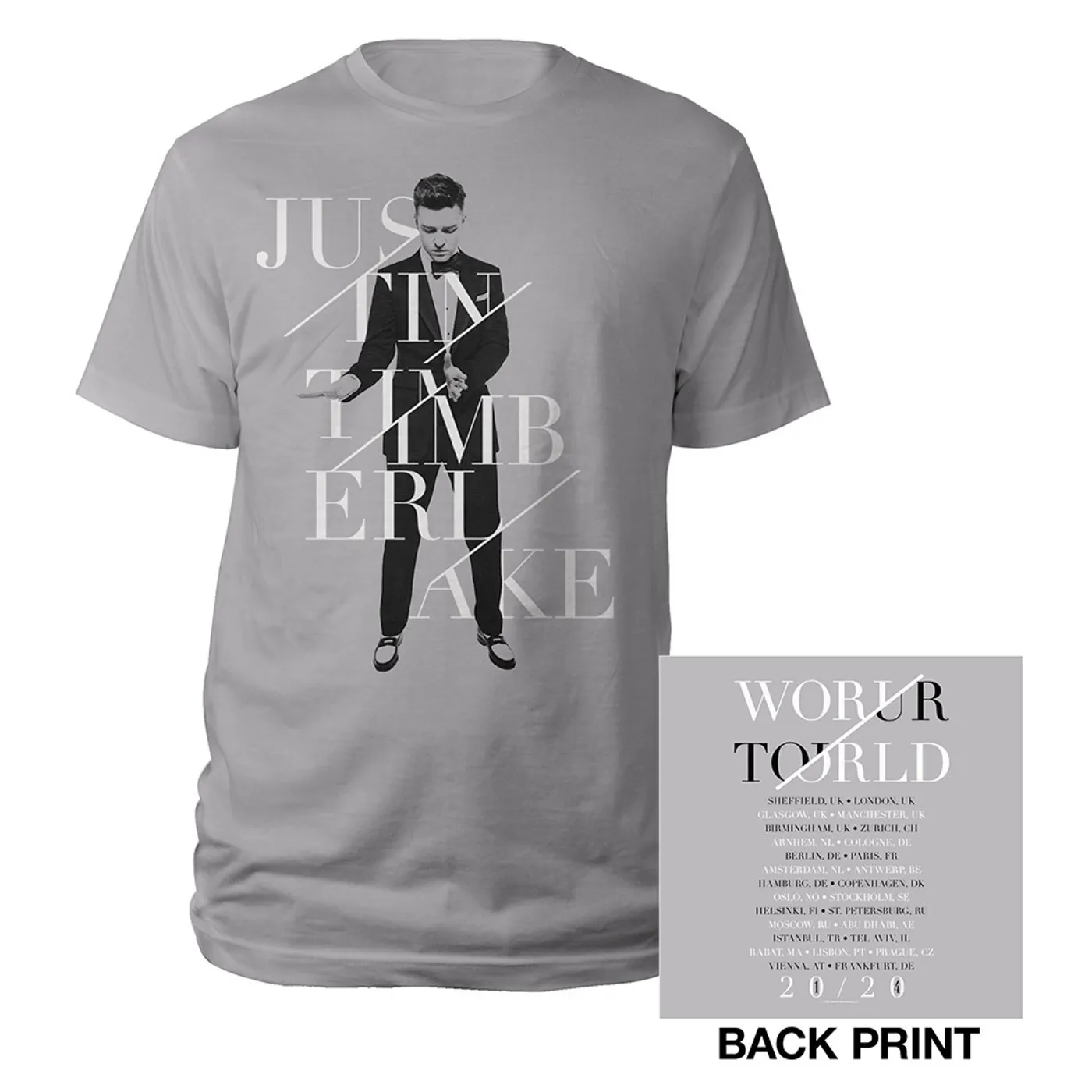 Justin Timberlake Silver World Tour UK/EUR T-Shirt