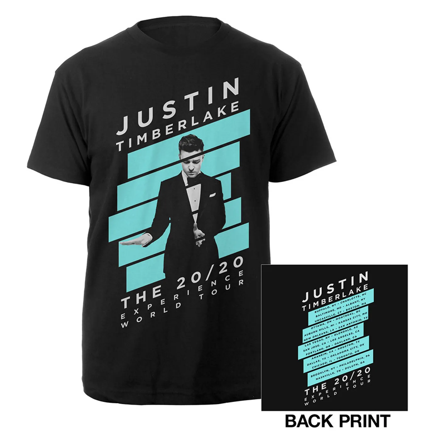 Justin Timberlake Blue Striped 20/20 Experience Tour Tee