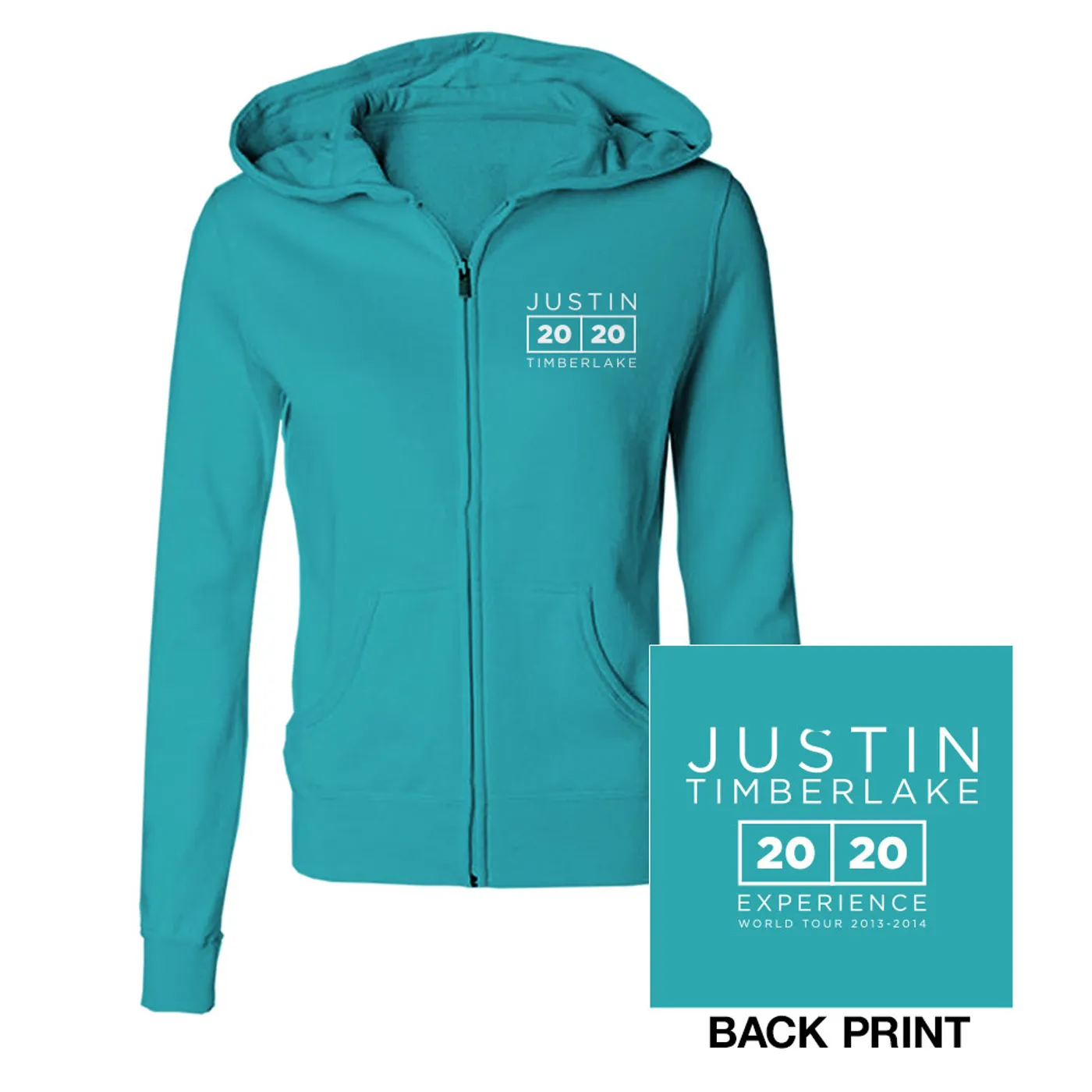 Justin Timberlake The 20/20 Experience World Tour Teal Jrs Hoodie