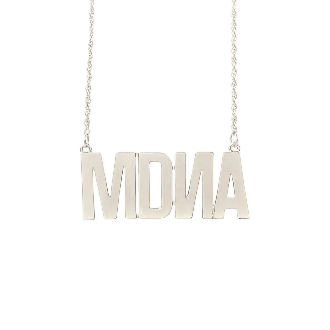 Madonna ""MDNA"" Charm White Gold Necklace