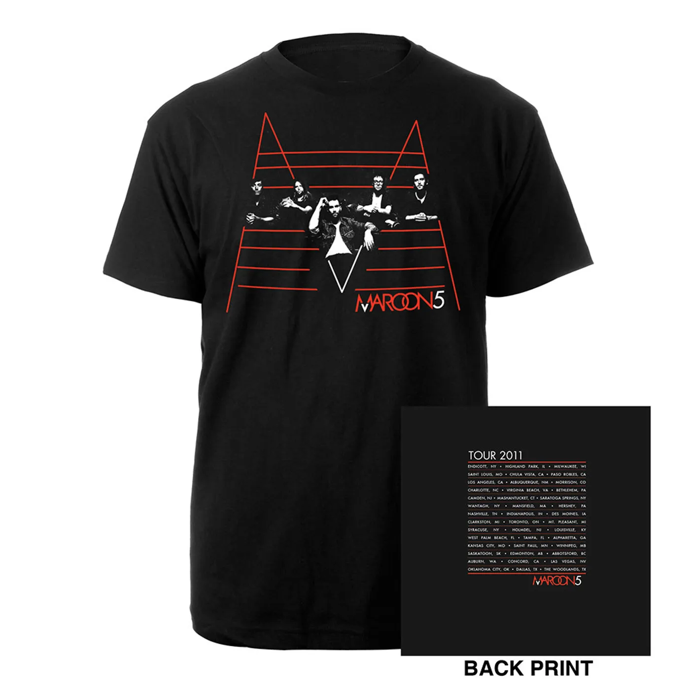 Maroon 5 Official 2011 Summer Tour Tee