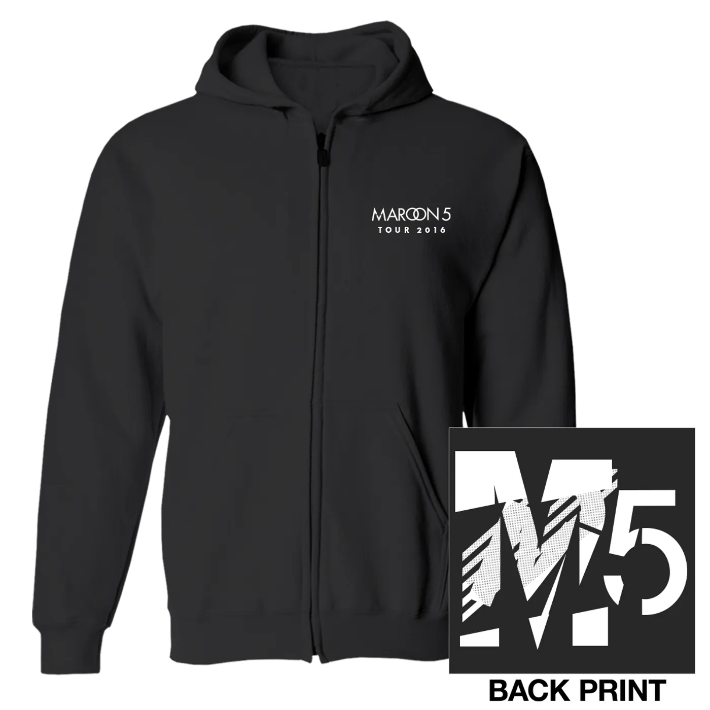Maroon 5 2016 Tour Zip-Up Hooded Sweatshirt